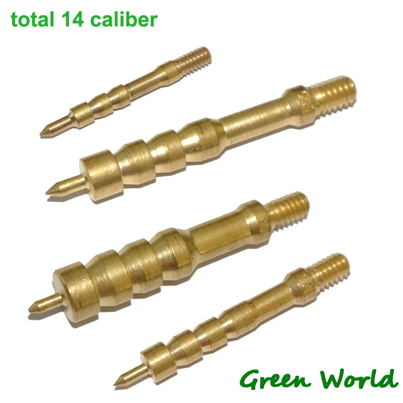 Green World Solid Brass Jag,Gun Clean Brass Pointed Tip