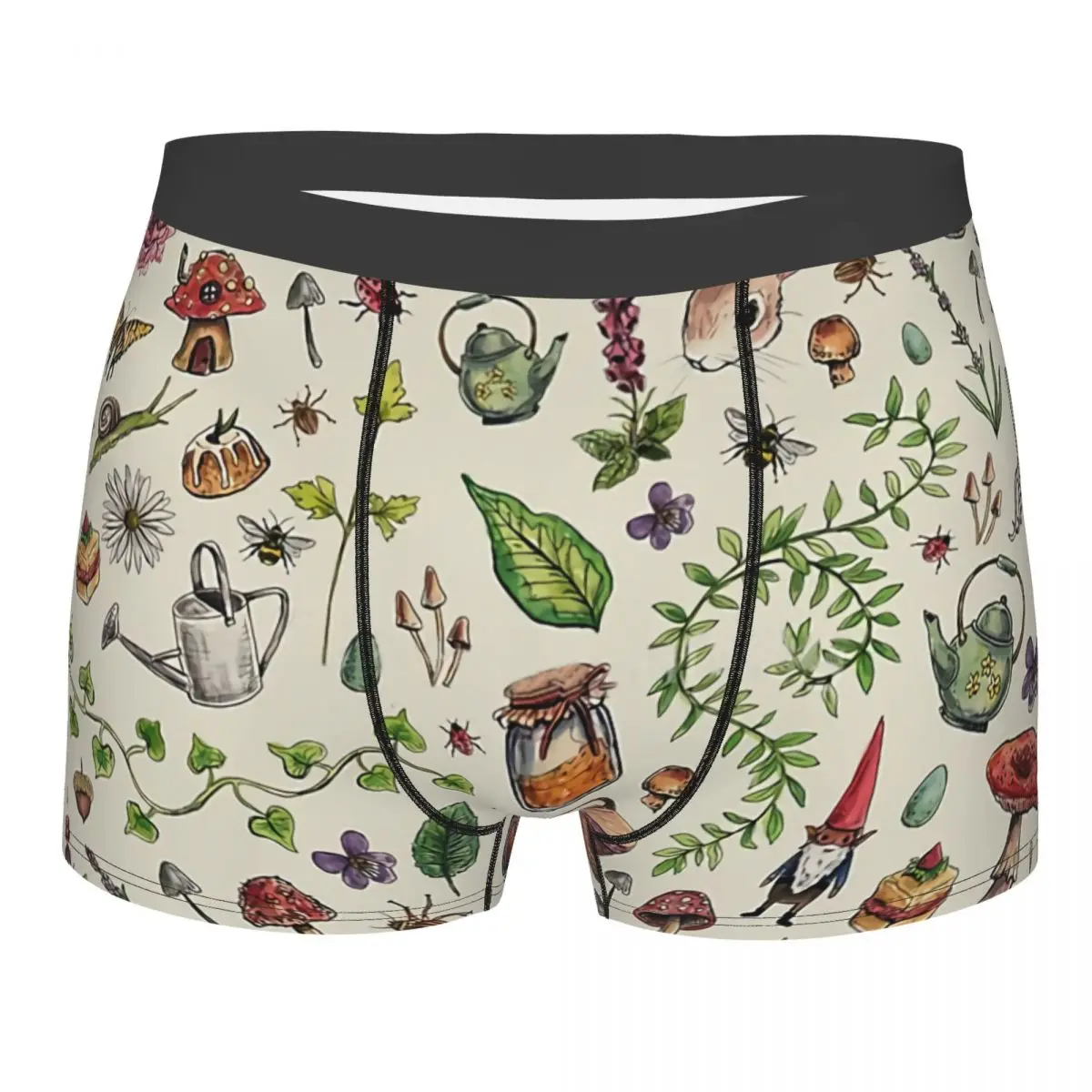 Cottagecore Light Green Man's Boxer Briefs Underwear Mushroom Mushrooms Forest Highly Breathable High Quality Gift Idea