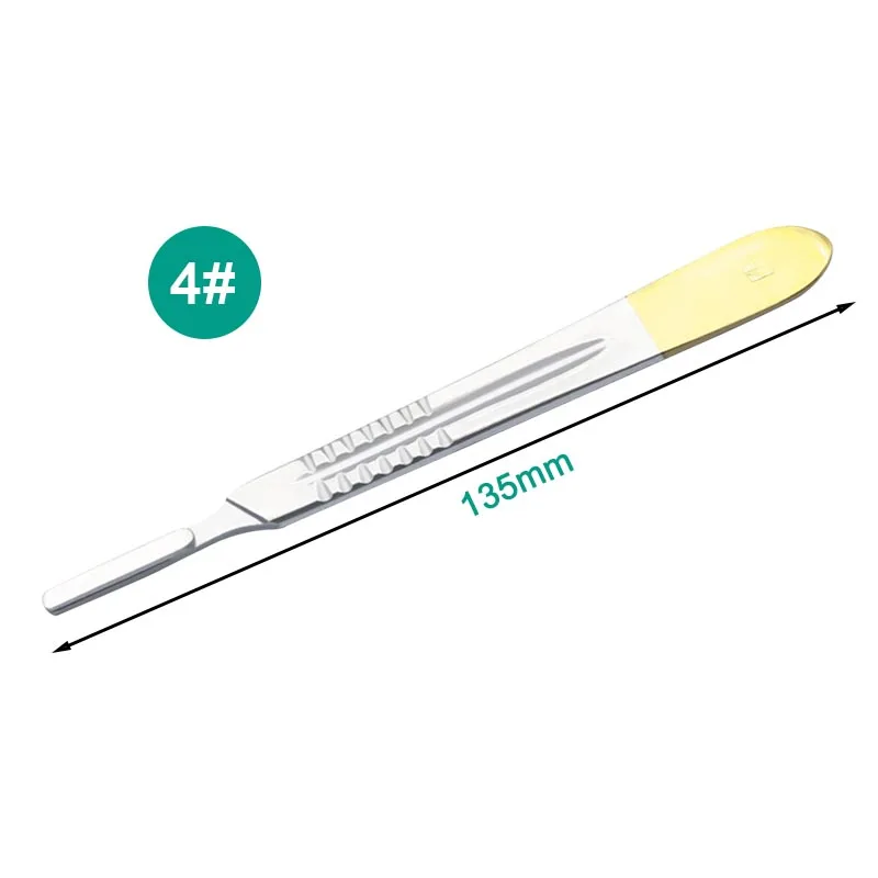 3# 4# Stainless Steel Golden Knife Handle Scalpel Handle Medical Surgical Knife Handle Animal Surgical Knife