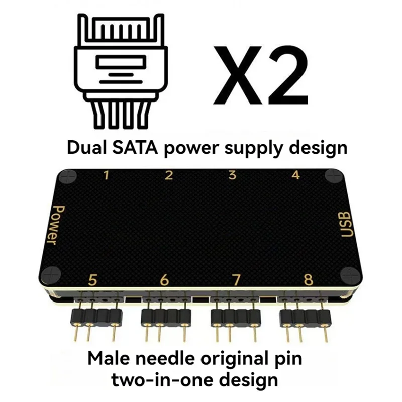 

NEW Signalrgb Openrgb Universal 8Port 5V 3PIN ARGB Asynchronous Controller HUB For Computer PC Case Cooling Fans Light Strip
