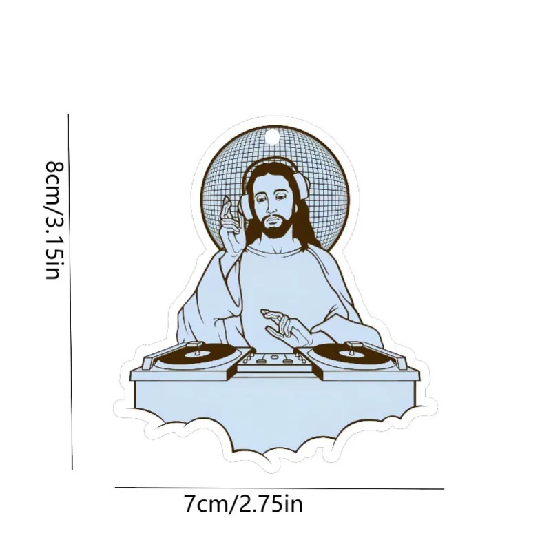 Car Air Freshener Funny DJ Character With Turntable Hanging Scent Card for Car Interior Decor Rearview Mirror Ornament Gift