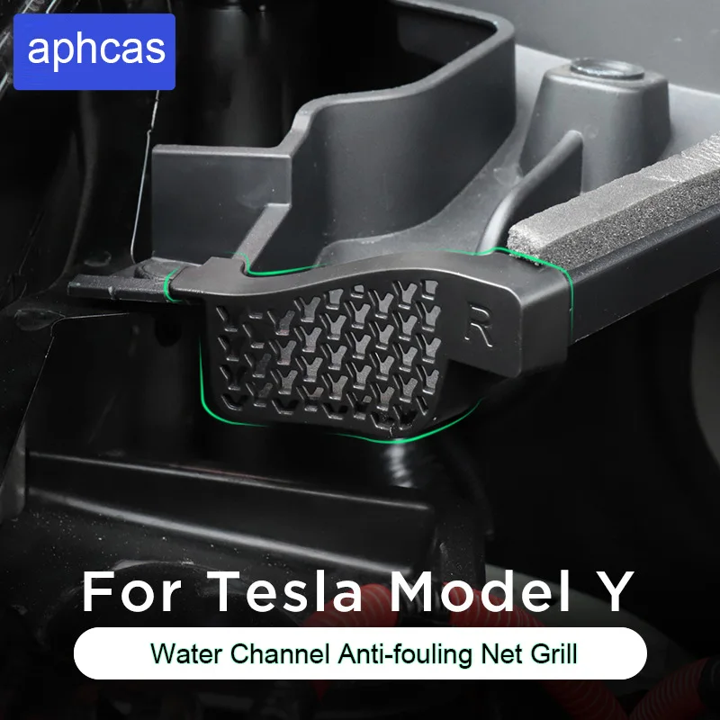 2pcs Debris Filter For Tesla Model Y Front Trunk Water Guide Groove Filter Anti-Clogging Water Channel Filter Net Grill