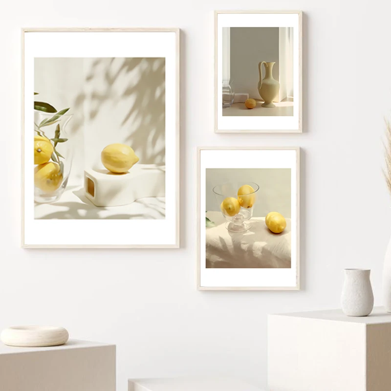 Lemon Still Life Landscape  Paintings Wall Art Canvas Print Posters Modern Decorative Pictures Room Restaurant Kitchen Hotel