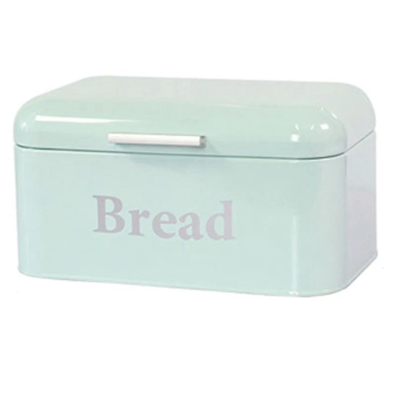 Vintage Bread Box Cupboard Iron Snack Box Desktop Finishing Dust-Proof Storage Box Storage Bin Keeper Food Kitchen Shelf Decor B