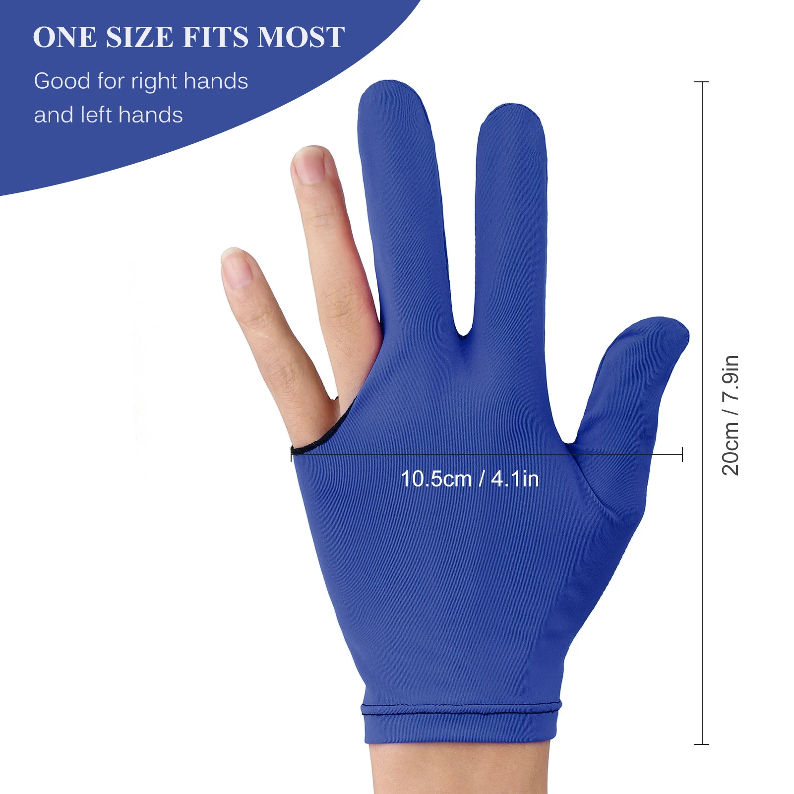 6 قطع من قفازات البلياردو المرنة المفتوحة لليد اليسرى واليد اليمنى #4