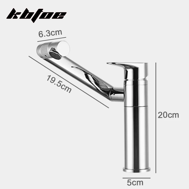 Chrome Bathroom Wash Basin Sink Faucet Single Handle 360 Degree Rotation Single Hole Deck Mounted Hot and Cold Water Mixer Tap