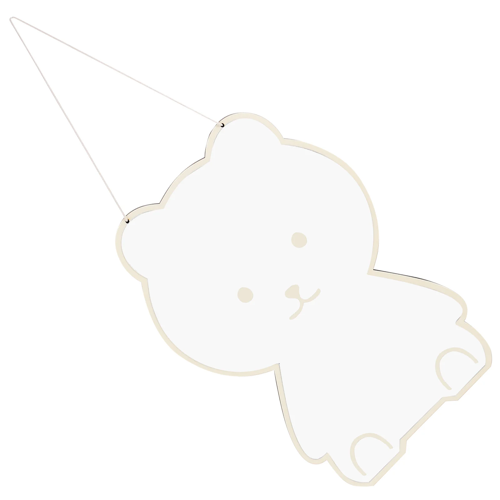 กระจกแต่งหน้าติดผนังอะคริลิคไม้ลายหมียิ้ม สำหรับห้องน้ำ ห้องนอน ห้องนั่งเล่น สไตล์นอร์ดิก ตกแต่งผนังแบบแขวน