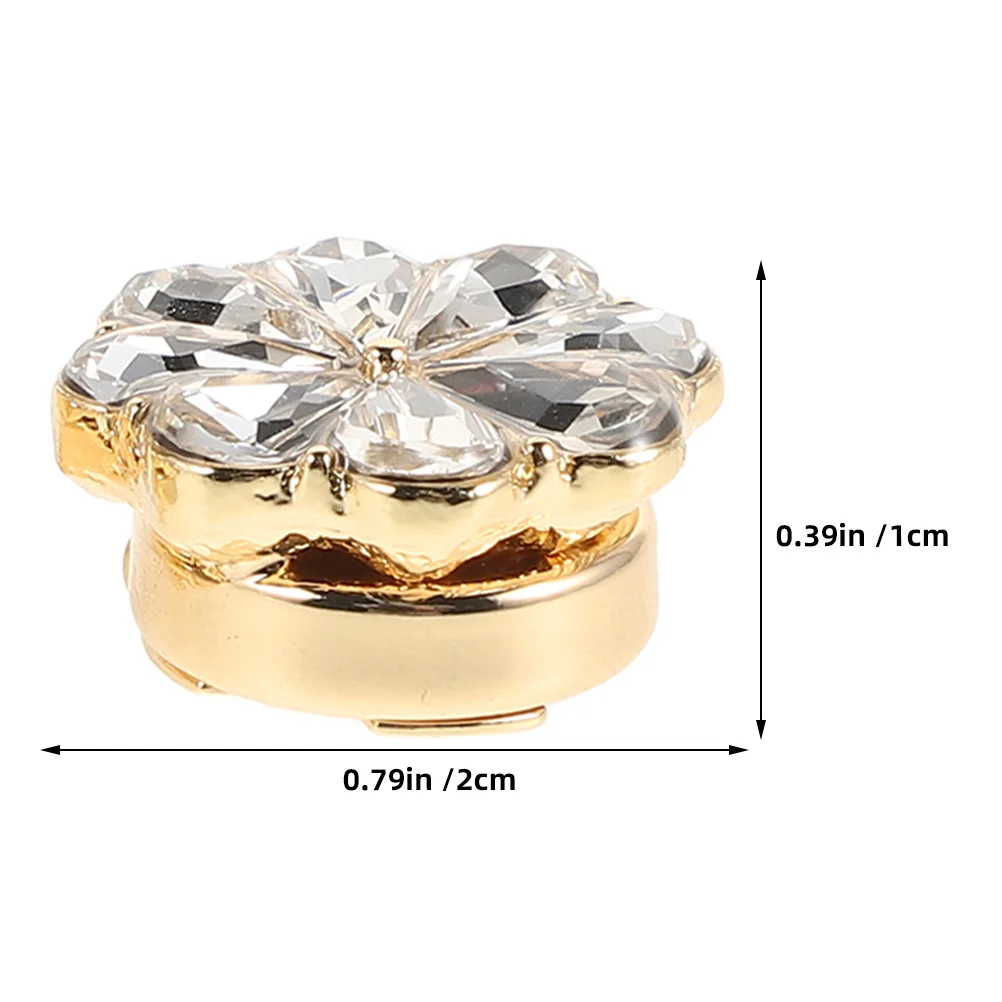 4Pcs Crystal Rhinestone Flower Cufflinks Elegant Jewelry for Shirts Dresses DIY Clothing Accessories Shirt Button Covers