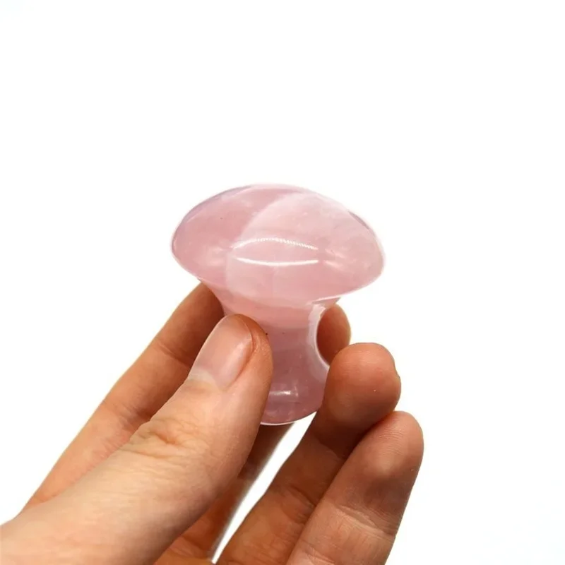 Natural Rose Quartz Stone Gua Sha Tool Mushroom Jade Roller Massager Scraping Board Facial Neck Body Eye Massage Slimming Lift