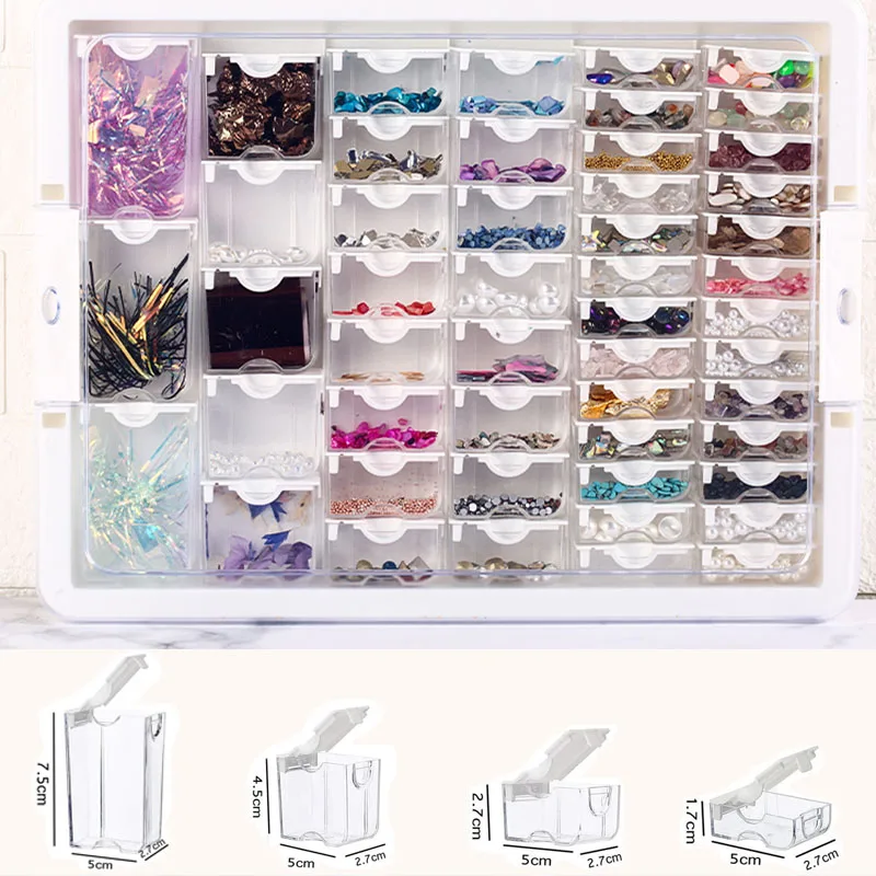 Small Large Plastic Flip Top Storage Containers Diamonds Organizer Empty Box for 5D Painting Art Craft Tools Accessories