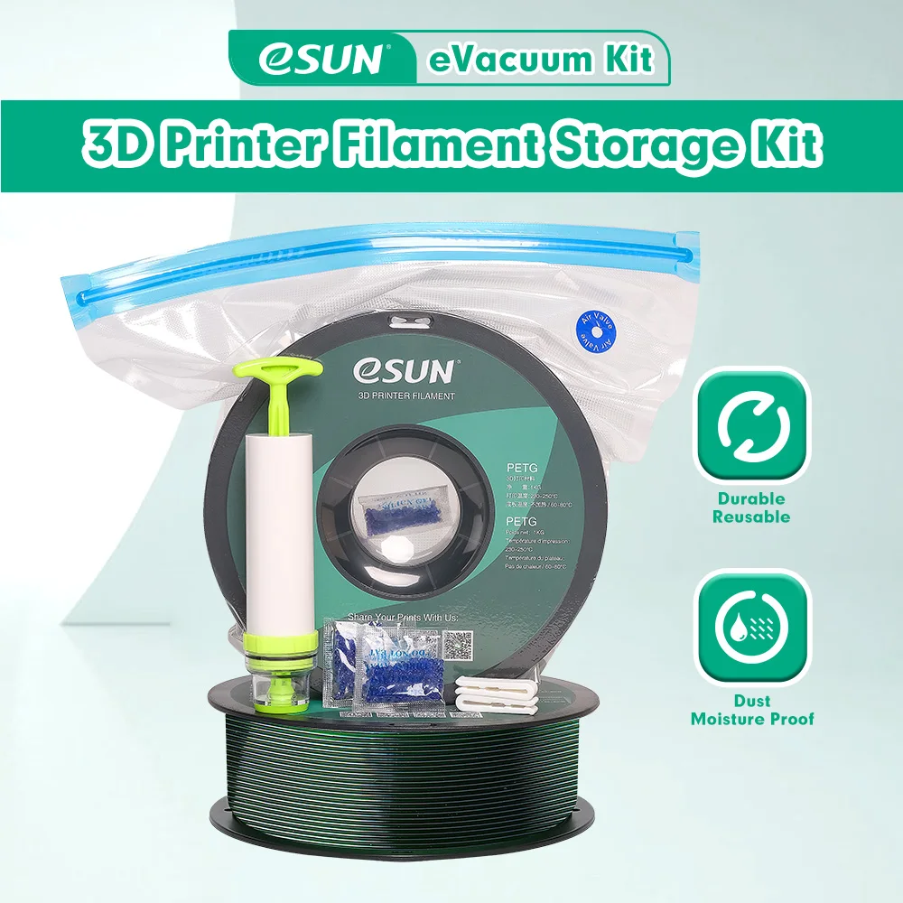 eSUN Storage Bag Kit 3D Printing Silk PLA PETG TPU Filament Sealed Vacuum Keep Dry Avoid Moisture for 3D Printer Spools