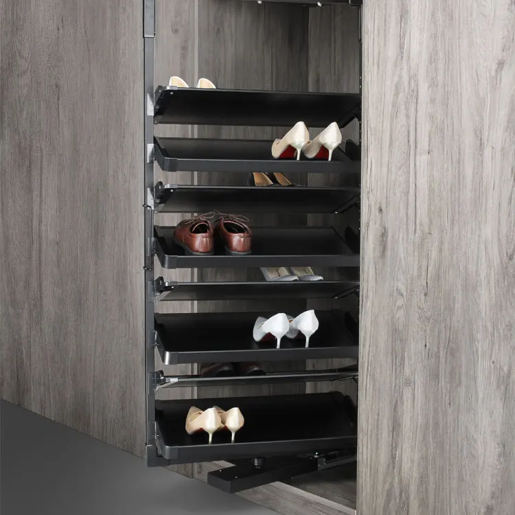 Wardrobe Build in Shoes Rack 360 Degree Rotating  Shoes Rack Multi-ties Shoes Collection