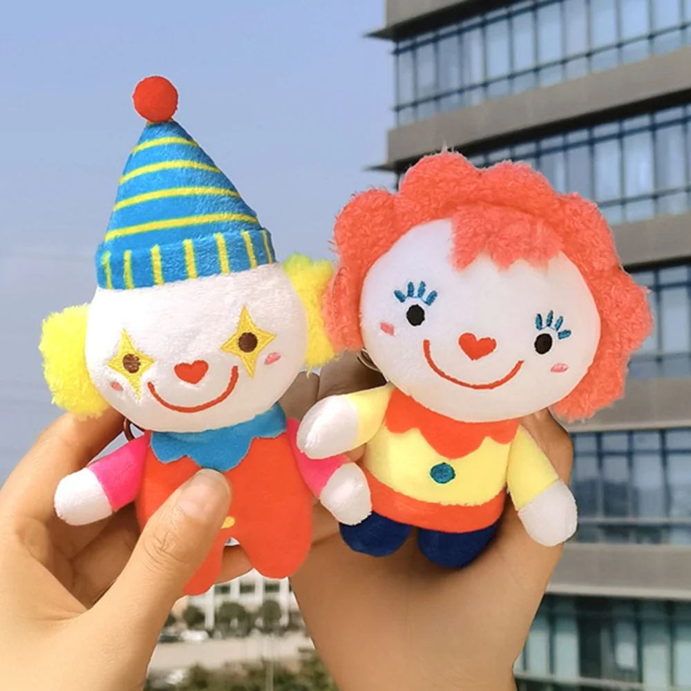 Plush Cartoon Circus Clown Stuffed Doll Schoolbag Accessories Pendant Kid Adorable 12cm Fashion Shape Plush Figure Toys B99