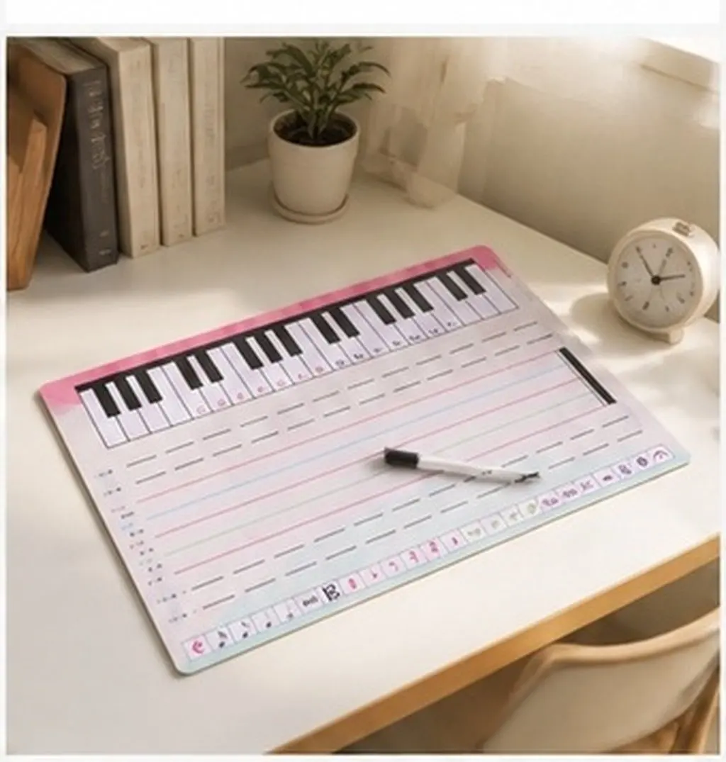 1Set Professional Writable Staff Whiteboard Portable Musical Stave Board Erasable Practice Tool for Home Studio Music Lessons