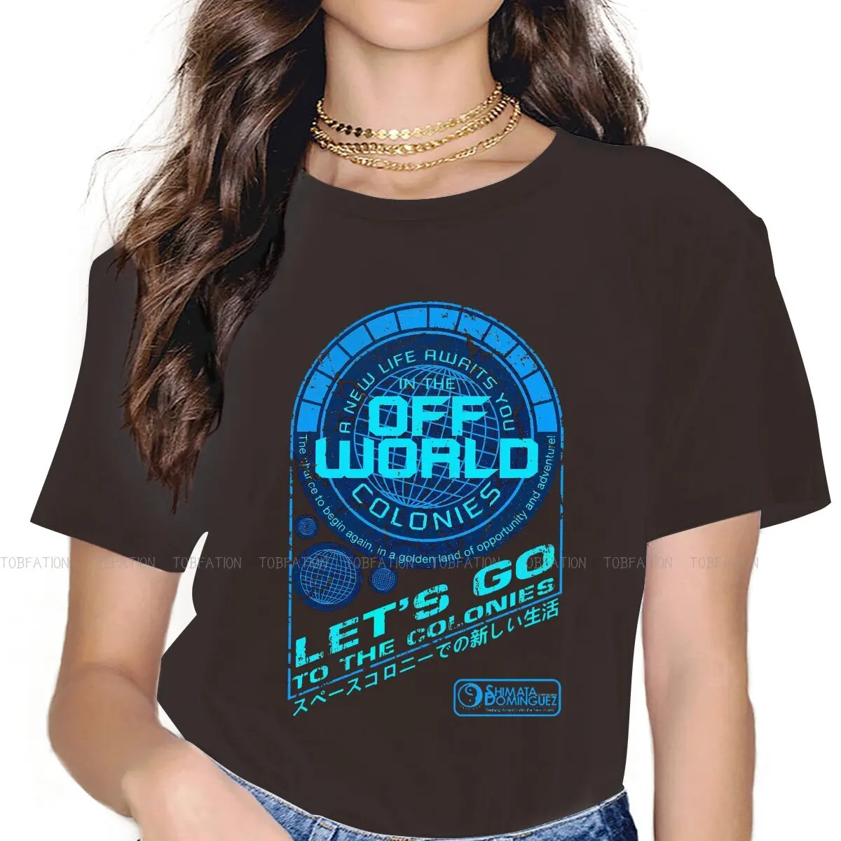 Off World  5XL TShirts Blade Runner Rick Deckard Rachael Female Graphic Fabric Streetwear T Shirt Round Neck