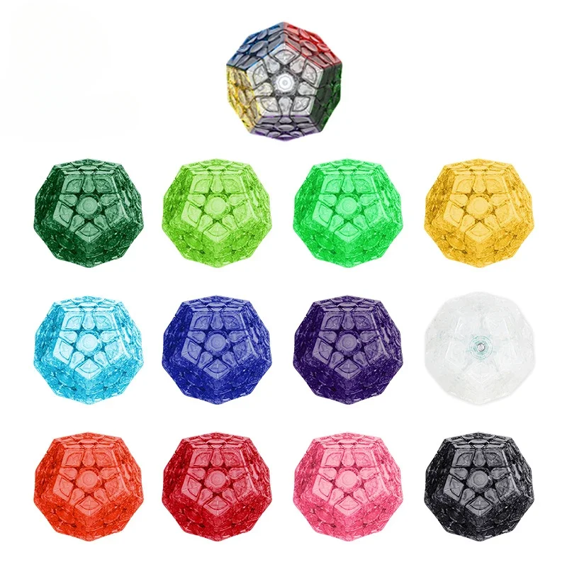 New Limited Edition Yuxin V3 3x3 Megaminx Cube Shaped 3x3x3 Magic Cube Transparent Dodecahedron 13-piece Set Collection Gift