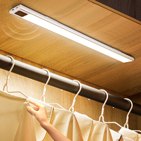 Wireless LED Motion Sensor Night Light Hand Sweep Induction USB Rechargeable 20cm/40cm Light Bar for Kitchen Cabinet Wardrobe