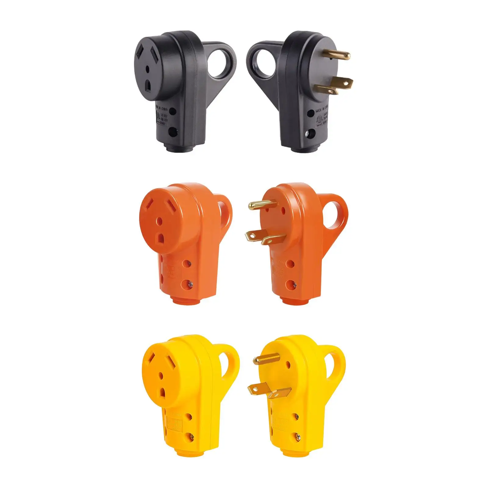 Juego de enchufes de receptáculo RV de 30 amperios, 125V, con mango, montaje Simple para conectar accesorios de cable RV de 10AWG, enchufe macho y hembra