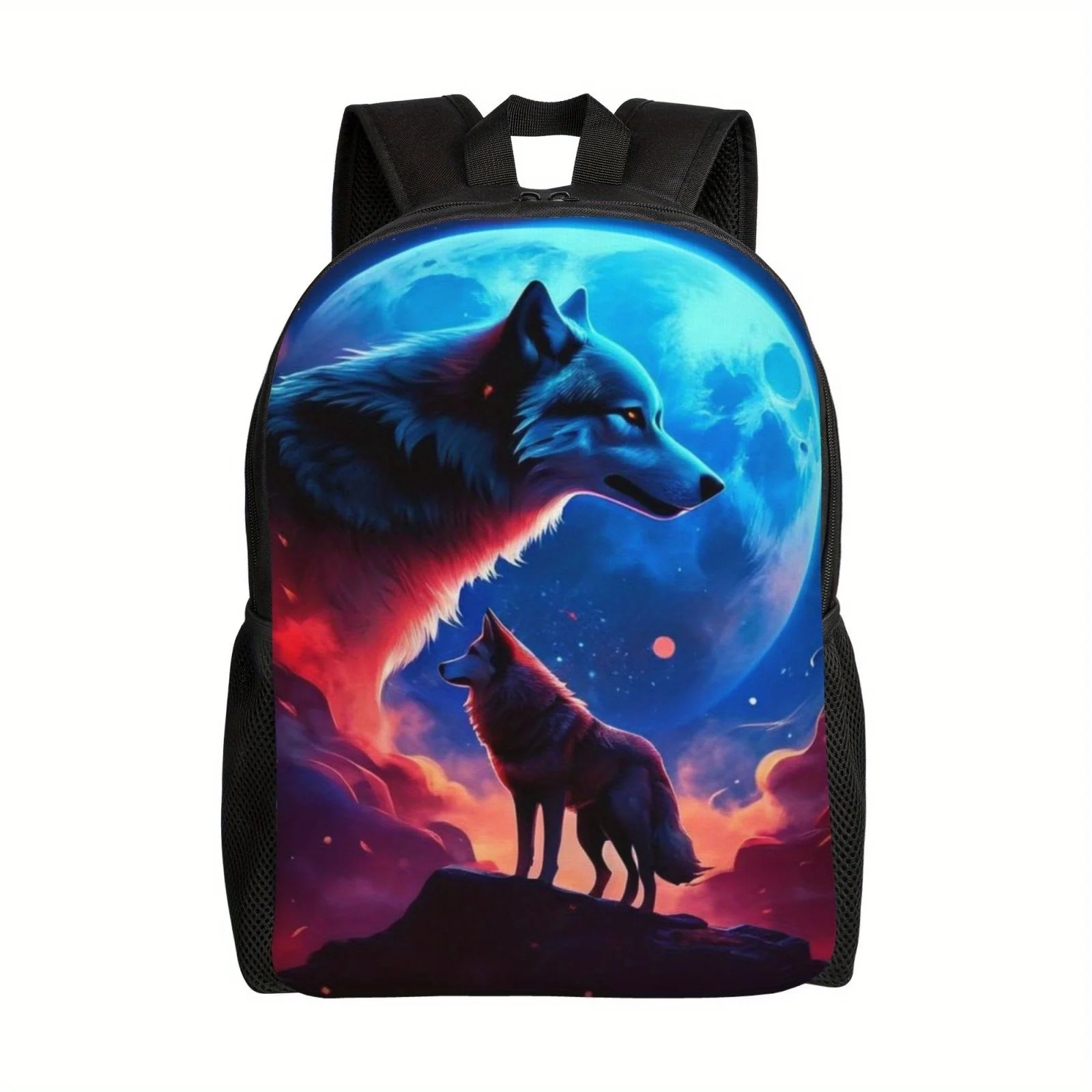 

Fantasy Wolf Backpack Schoolbag, Lightweight Schoolbag Laptop Bag, Large Capacity Computer Shoulder Bag