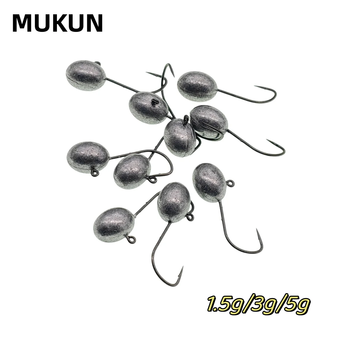 

10pcs Jig Head Hook 3X Rockfish Ajing Fishing Hook 1.5g/3g/5g For Soft Worm Lure Pesca Goods Bass Pike Trout Fish Accessories