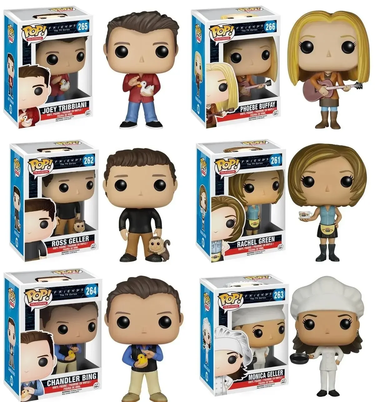 FUNKO pop Friends RACHEL GREEN #261 ROSS GELLER #262 Action Toy Figures Collection Model Vinyl Toys for Children Birthday Gift