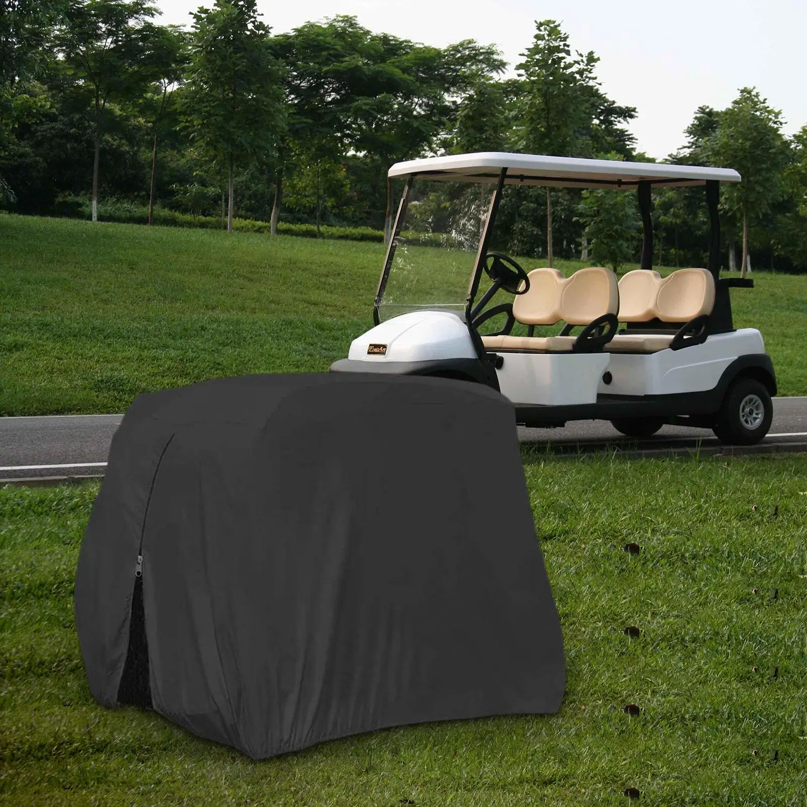 Golf Cart Cover Waterproof Sunproof Windproof Protective Oxford Cloth Protection Cover for Men Women Adult Travel Outdoor Sports