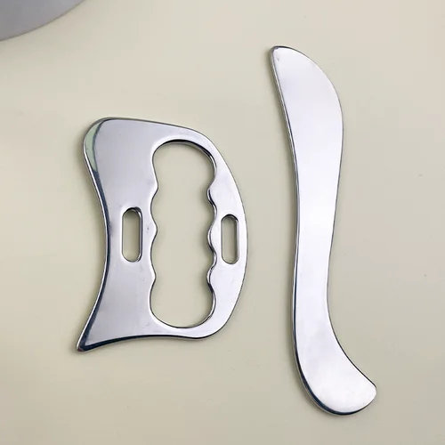 Imagen 1 del producto Cuchillo de fascia de acero inoxidable 2cs, cuchillo de liberación miofascial portátil y práctico, herramienta de liberación de tejido blando guasha, adecuado para