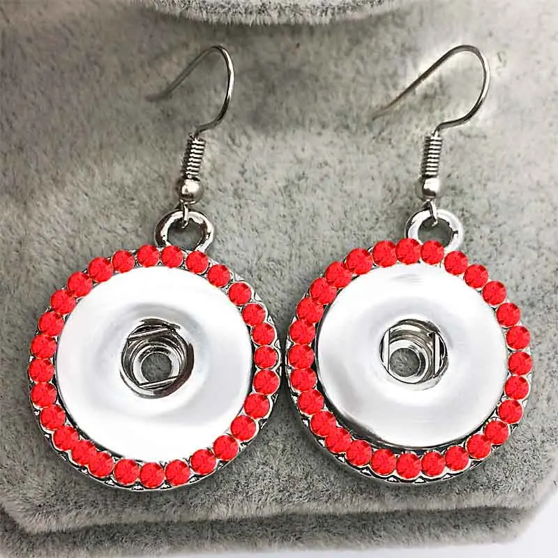 Hot Sale 09 Bohemia Cute Rhinestones 18mm Snap Button For Women Charms White K Plated Design Snaps Earrings Jewelry
