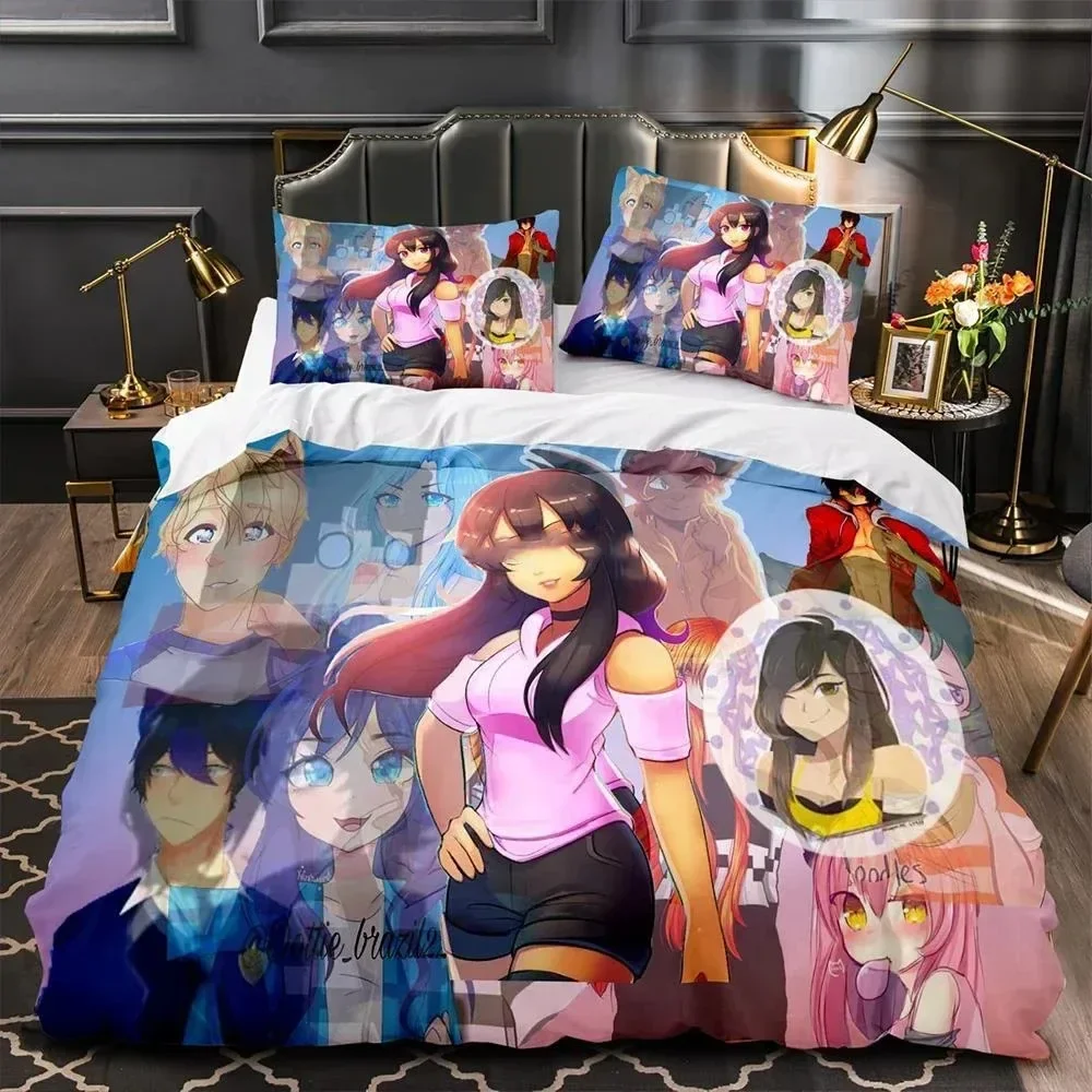 

3D Print Aphmau 3D NEW Duvet Cover Pillowcase Bedding Set Adult Boy Girl Bedroom Decoration Children Single Double Large