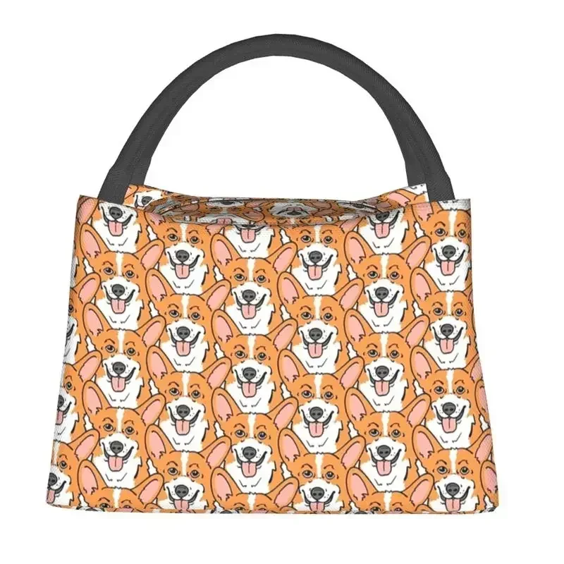 Psychedelic Welsh Corgi Dog Pattern Insulated Lunch Bags for Women Kawaii Puppy Thermal Cooler Food Lunch Box Work Travel