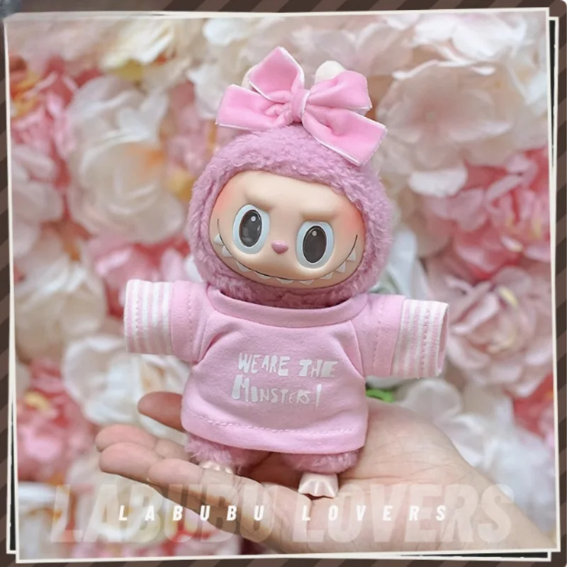 17/38/58cm Labubu Labubu conjunto de ropa de bebé para el Día de San Valentín ropa de muñeca de peluche accesorios de atuendo revestimiento de vinilo sin muñeca