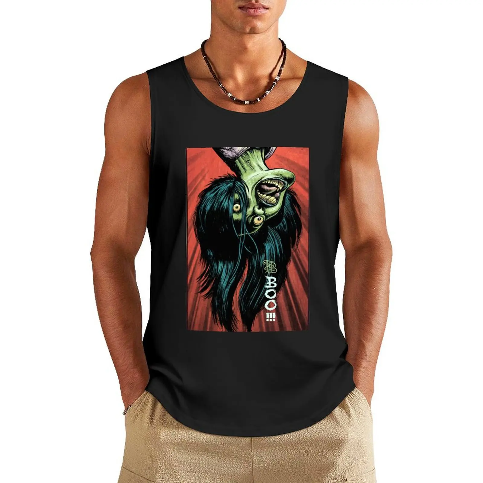 BOO! Tank Top Men's fitness t-shirt Male vest men gym clothing gym shirt men