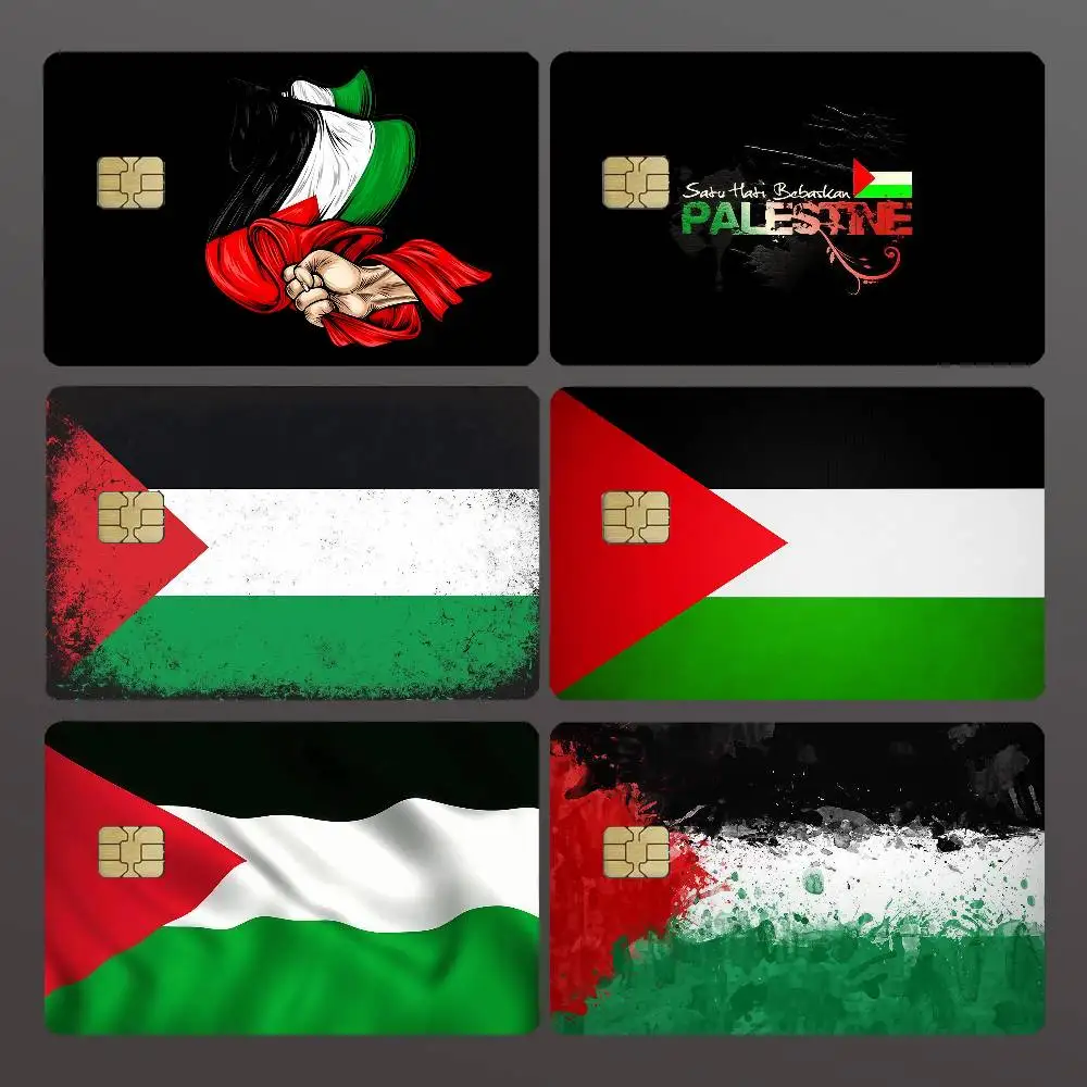Palestine Flag Credit Skin Cover Card Stickers 4PCS Film Bus Pass Front Decoration Bank Debit Waterproof