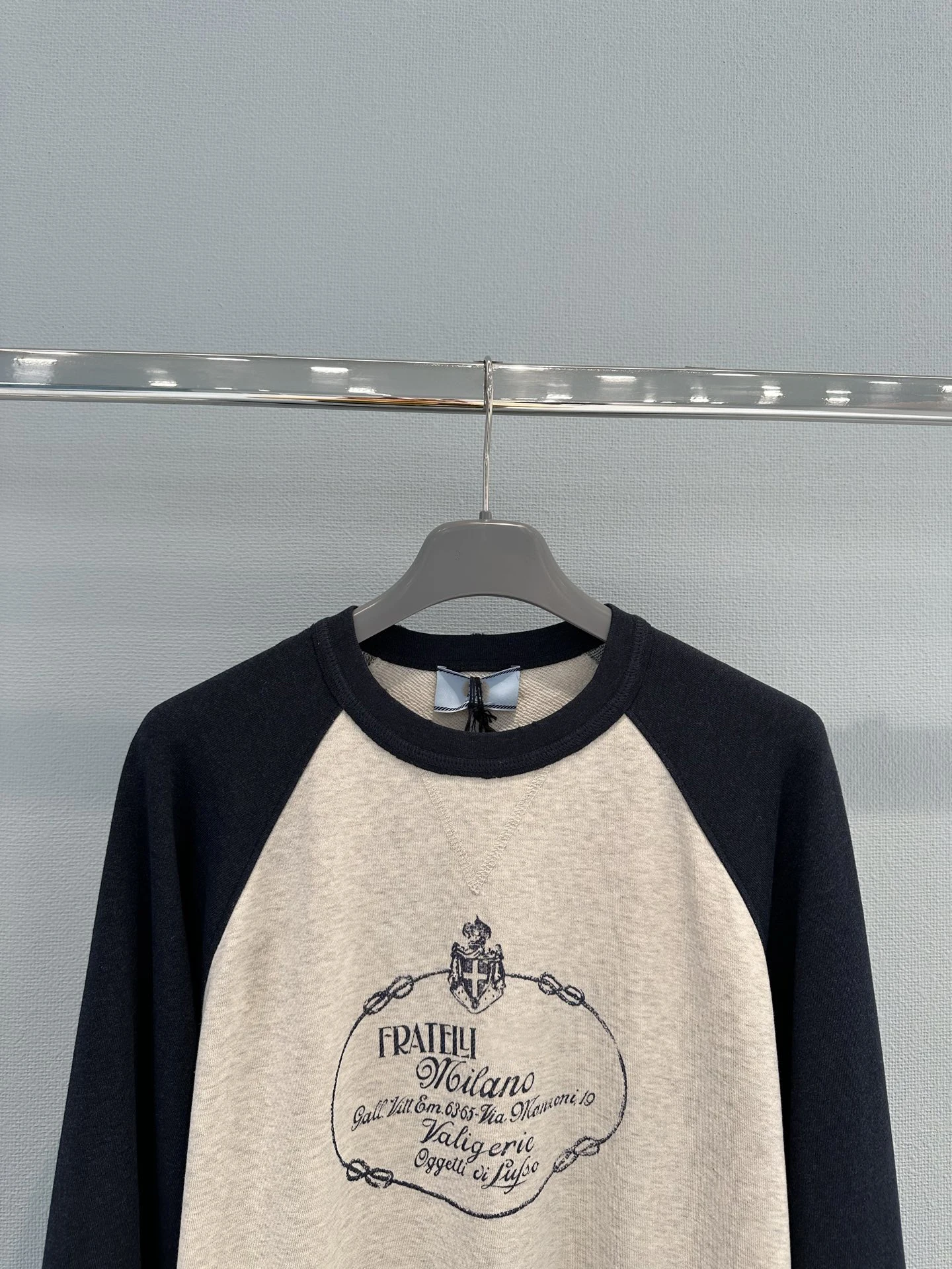 Uzel Shoulder Sleeve Sweatshirt Women's American Retro Letter Print Loose round Neck Long Sleeve Autumn Top Fashion Girl