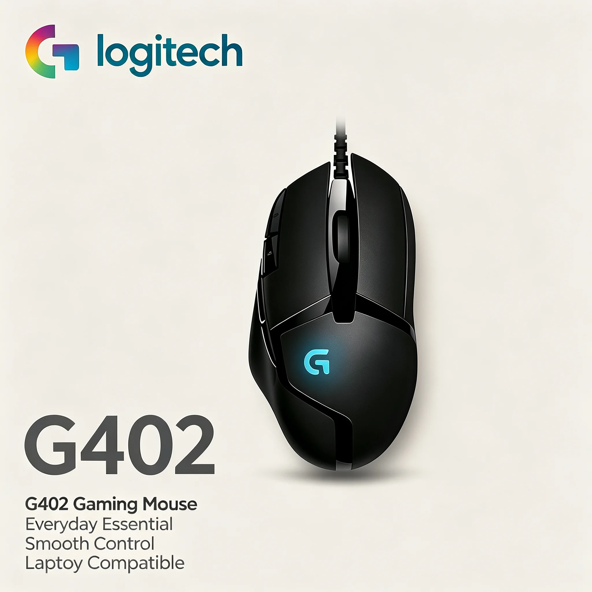 Original Logitech G402 Hyperion Fury Gaming Mouse Wired Optical Mouse 8 Buttons RGB Light For CS LOL FPS Game Office
