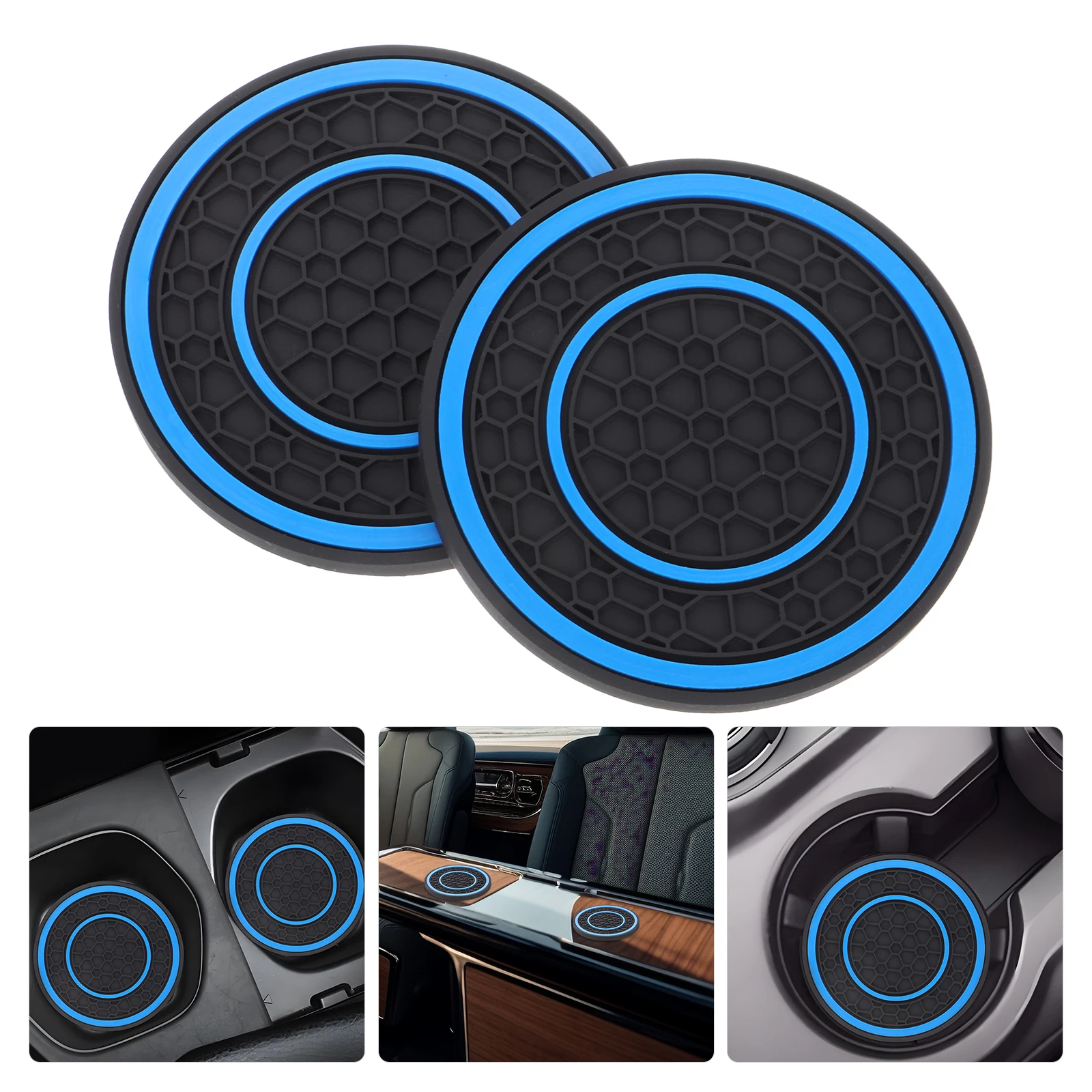 Porte-gobelet antidérapant pour voiture, 2 pièces, sous-verres isolés en Silicone, tapis universels adaptés au véhicule, accessoire étanche et antidérapant