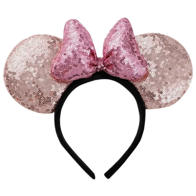 Cute Kids Hair Accessories for Girl Minnie Mouse Ears Headbands Christmas Children Sequin Bows Girl Birthday Party Hairband Gift