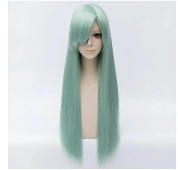 

Anime Elizabeth Liones Cosplay Wig Long Straight Green Wig with Bangs Cosume Party Short Wigs