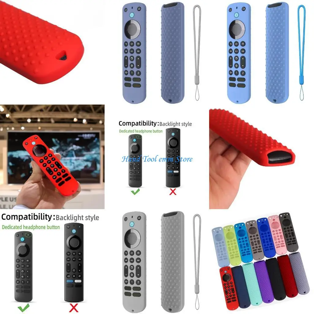 

H37F Impact-proof Shell Soft Sleeve Drop-proof Housing Fit for Alexa Voice Remote Control Shockproof Anti-slip Silicone Cover