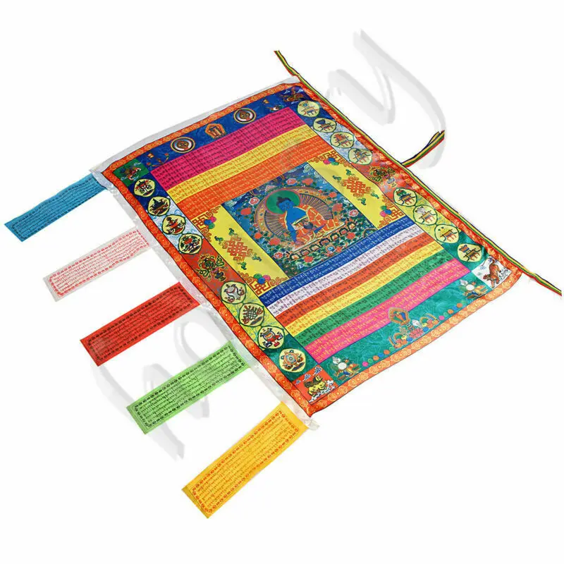 Tibetan Wind Horse Flag Buddhist Pray Prayer Flag For Buddhism Medicine Satin