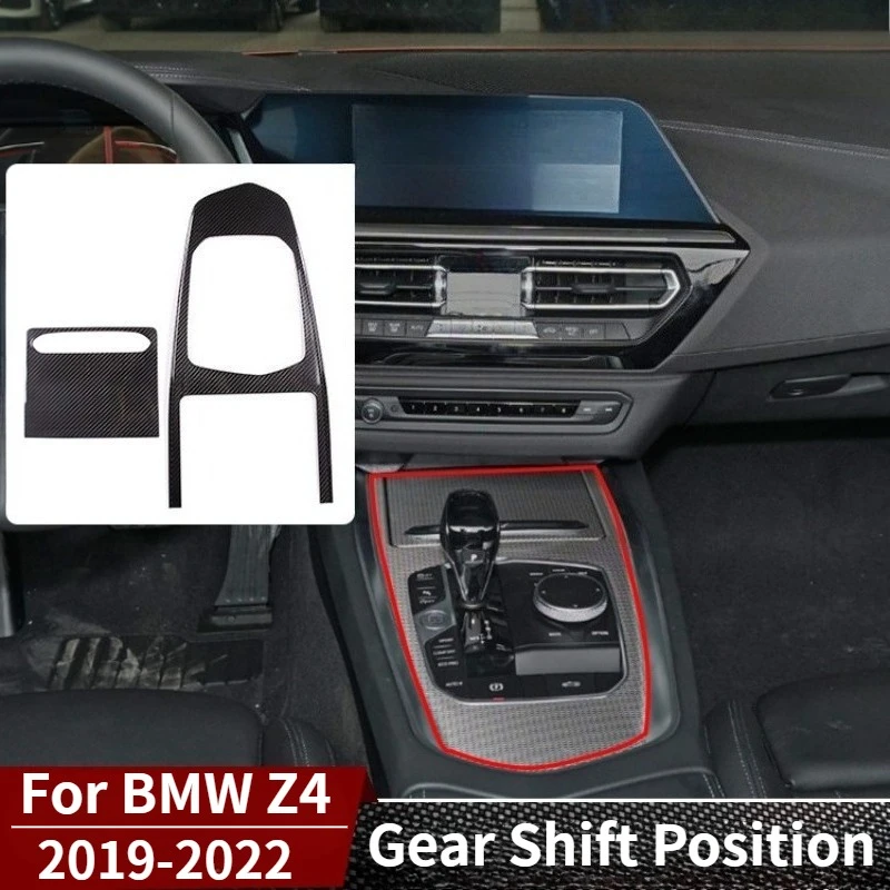 

Для BMW Z4 настоящее сухое углеродное волокно 2019-2022 положення переключения передач центральная консоль отделка панели декоративная рамка внутренняя модификация