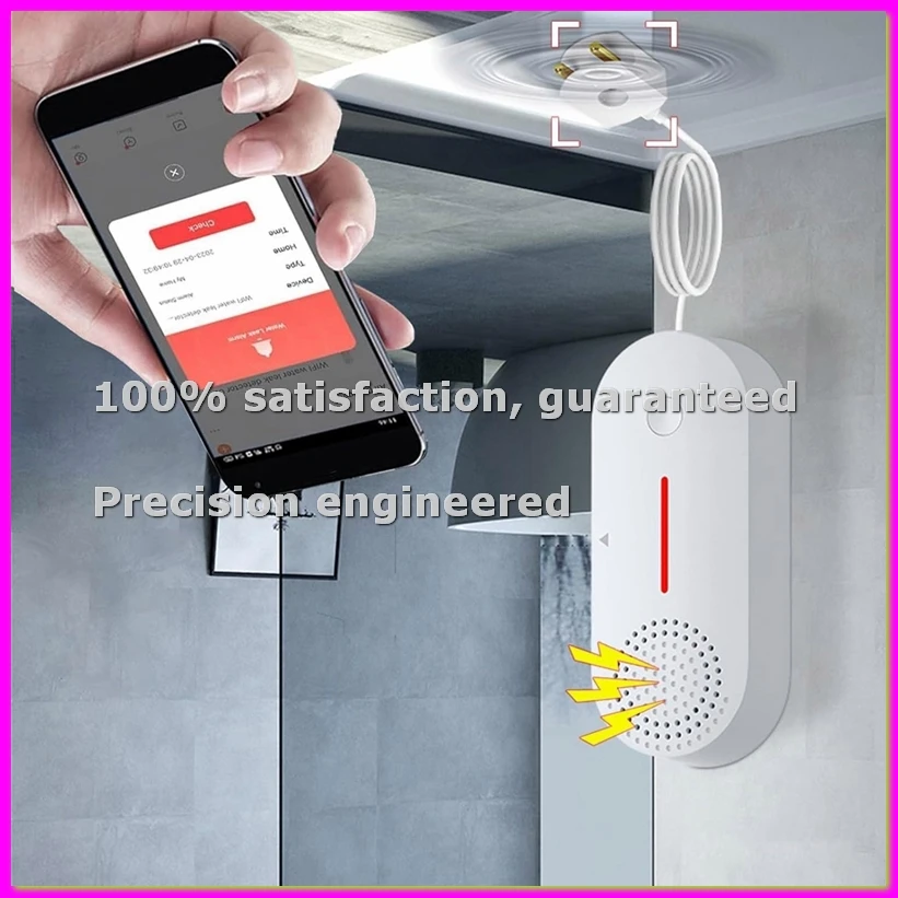 

Детектор протечки воды с сигнализацией, умный датчик воды, сигнализация протечки воды 100 дБ с дистанционным управлением через приложение, для подвала, кухни, ванной комнаты - ABLA