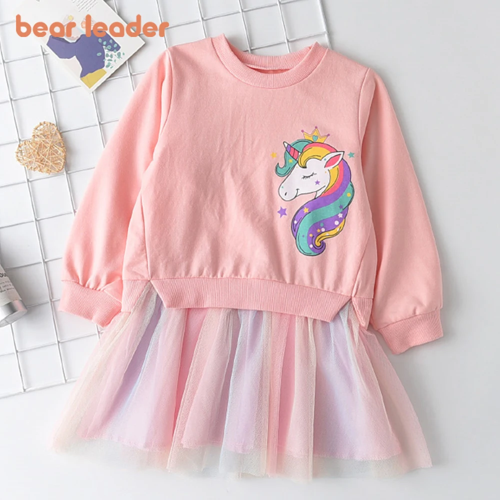 Bear Leader Unicorn Princess Dress Autumn Toddler Kids Dresses Girls Children Birthday Party Halloween Christmas Costume 3-7 Y