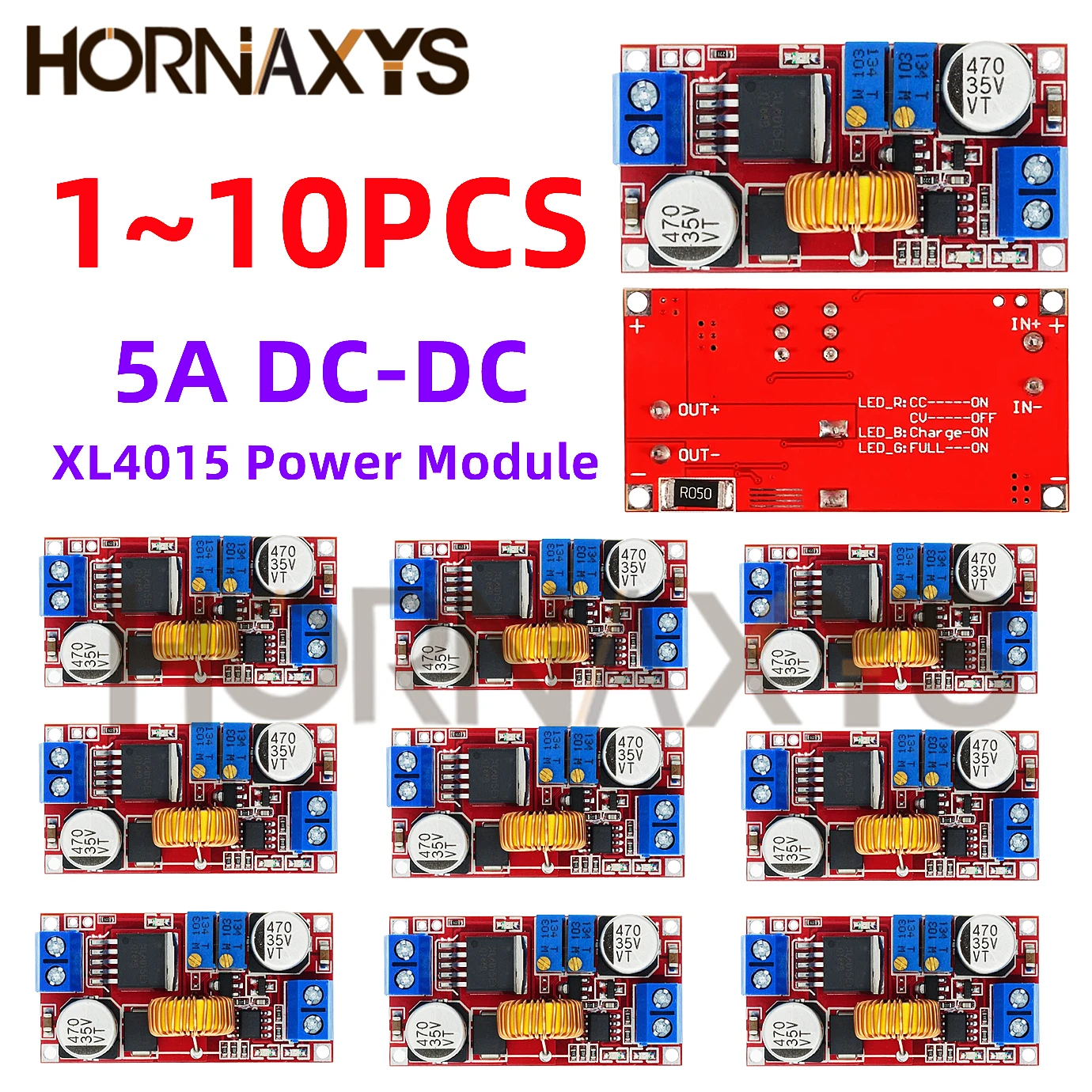 1-10 PCs 5A DC-DC Adjustable Buck Converter XL4015 4 - 38V to 1.25 - 36V Step Down Power Supply Voltage Regulator Power Module