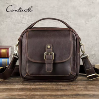 Genuine leather Men's Small Crossbody Bag, Men's Retro Shoulder Bag, Brown Handbag, luxurious Flip Cover Travel Crossbody Bag