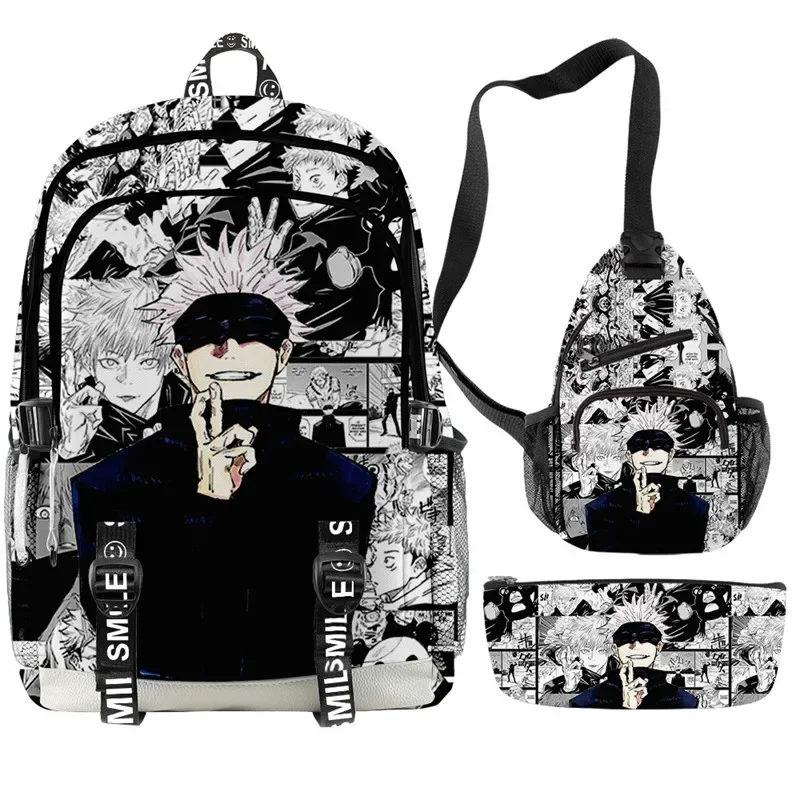 Bear House AA Anime Satoru Gojo Mochila para ordenador portátil niños niñas adolescentes bolsa de viaje escolar Mochila S nuevo 2025 WKD001