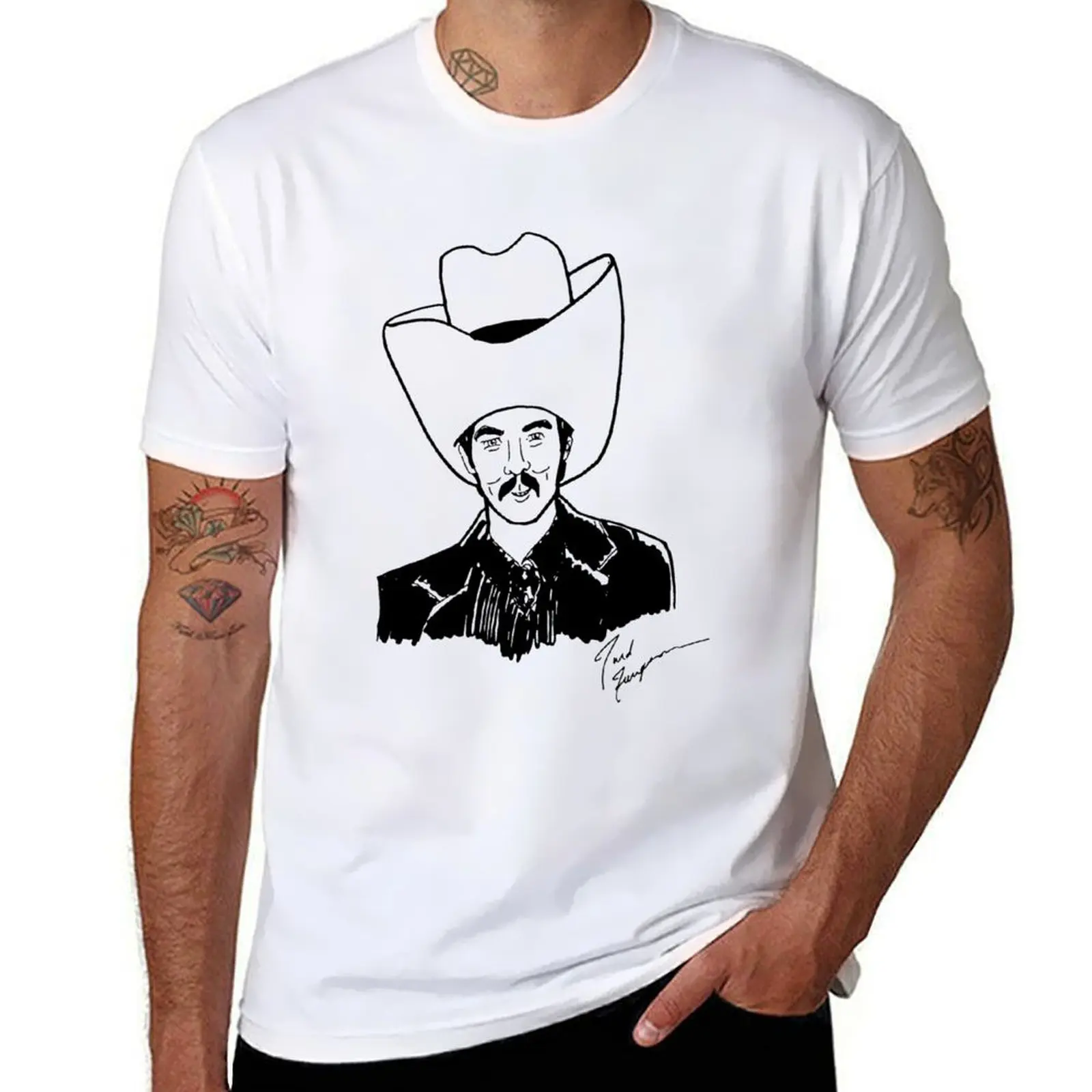 

Hansom Tees Autographed Turd Ferguson T Shirt It_s A Funny Name Big Oversized Hat Celebrity Jeopardy T-Shirt
