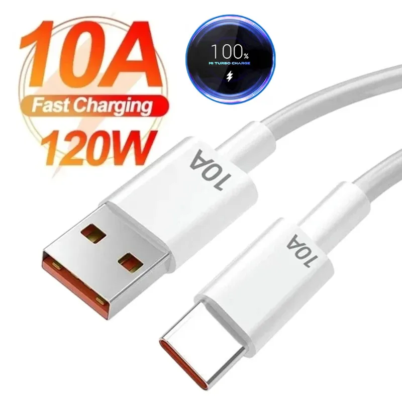 10A สายเคเบิล USB ชนิด C 120W สายชาร์จเร็วสุดสำหรับ HUAWEI Mate 50 Xiaomi redmi Honor สายดาต้าเทอร์โบชาร์จเร็ว USB C