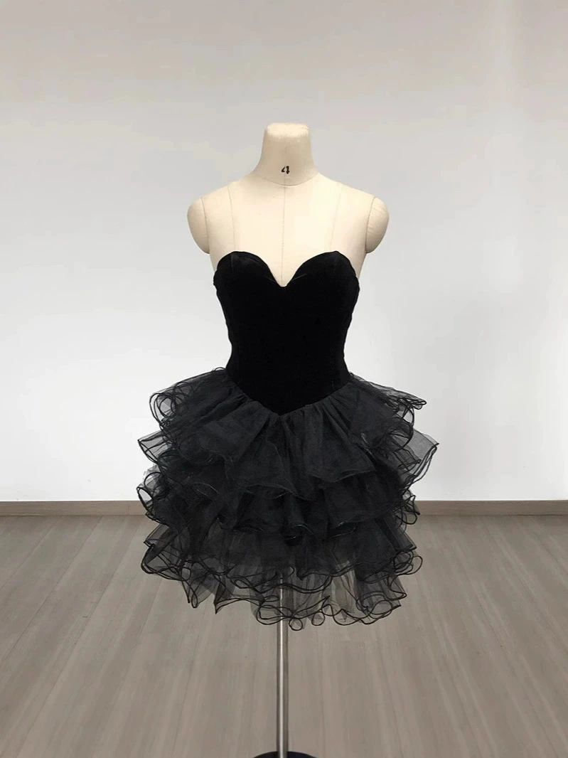 Abito da discoteca di lusso con spalle scoperte Mini abito da donna in velluto soffice e soffice multi-hem-GZXX1489