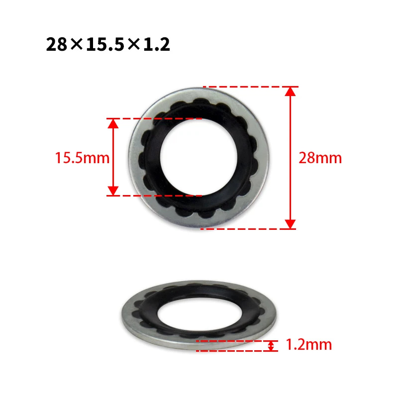 28 x 15.5 x 1.2 mm Compressor Seal Washer Gasket for GM (General Motors) Cars